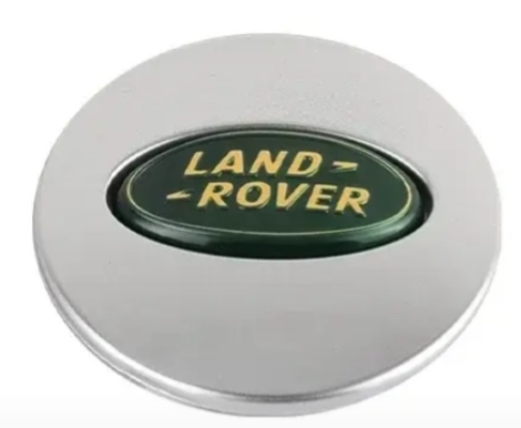 Колпачок литого диска с эмблемой (зелёная, золотая надпись, серебряный кант) (LR001156||BRITPART)
