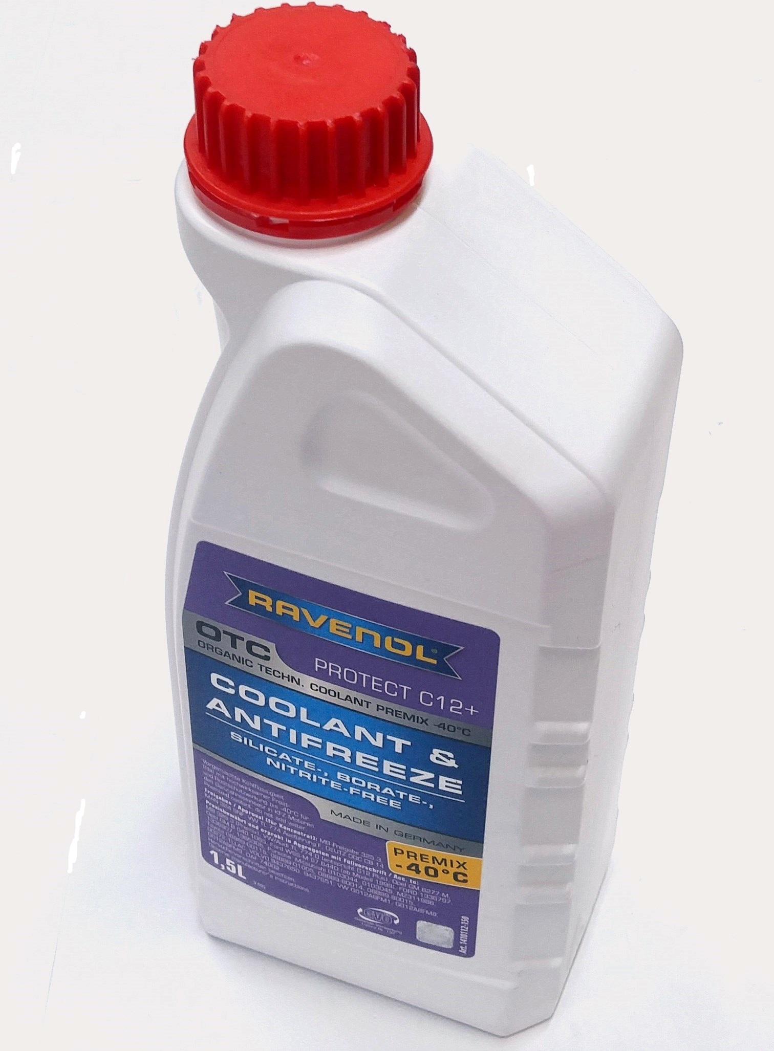 Антифриз OTC C12+ (Organic Technology Coolant  - 40 C красный) (ФАСОВКА 1,5 л) (GEC5005||RAVENOL)