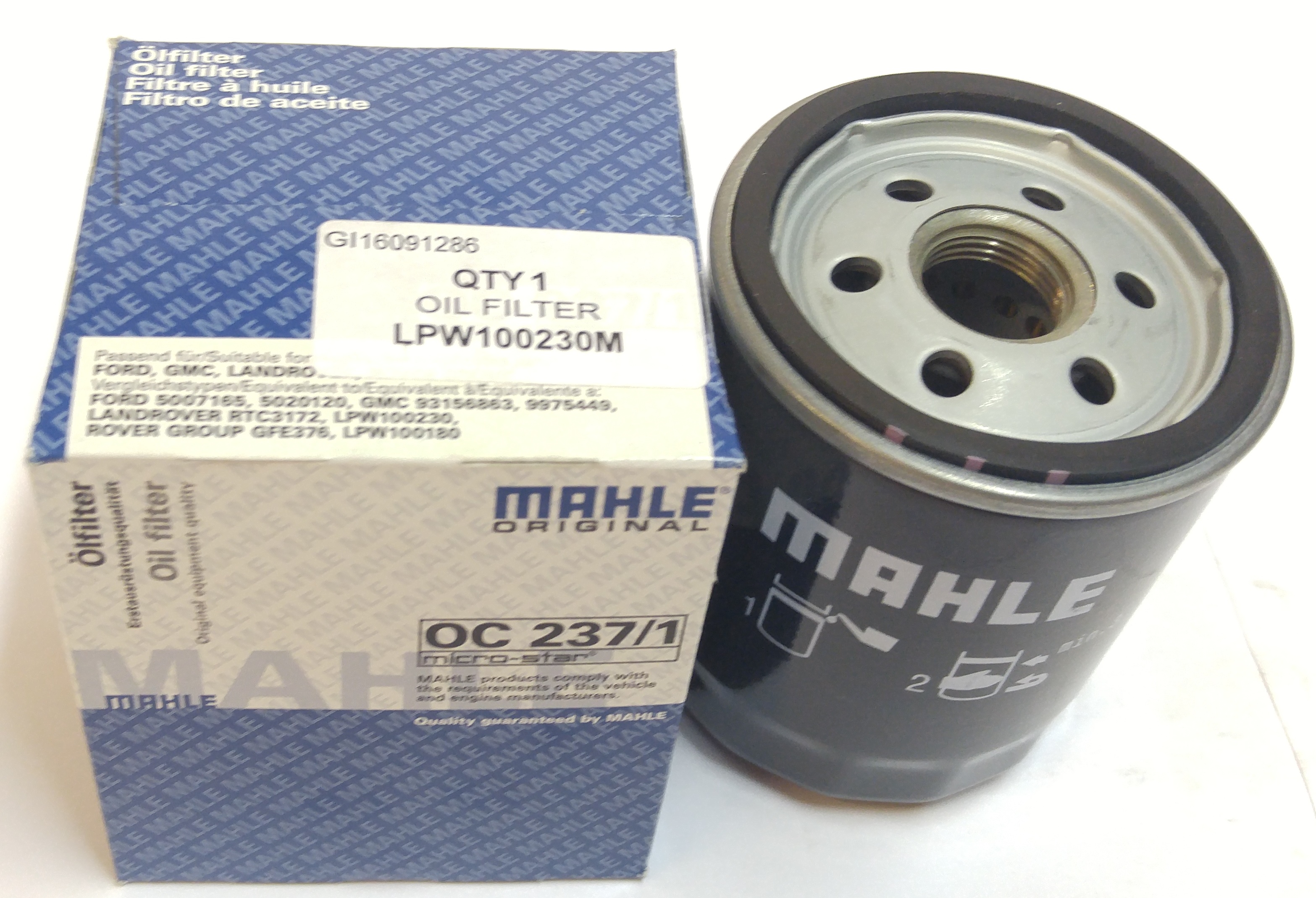 Фильтр масляный KV6 E (LPW100230||MAHLE)