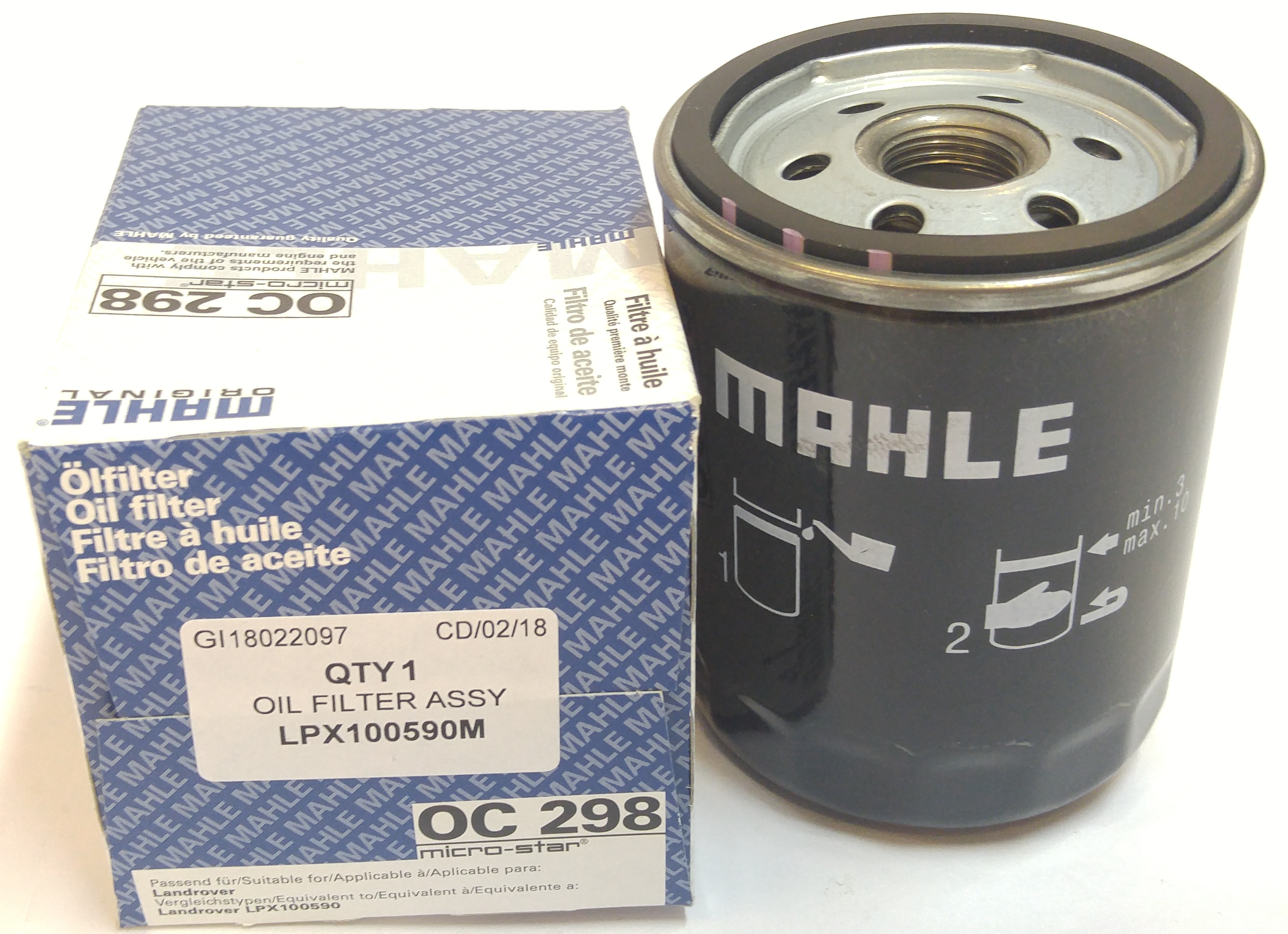 Фильтр масляный полнопоточный TD5 (LPX100590||MAHLE)
