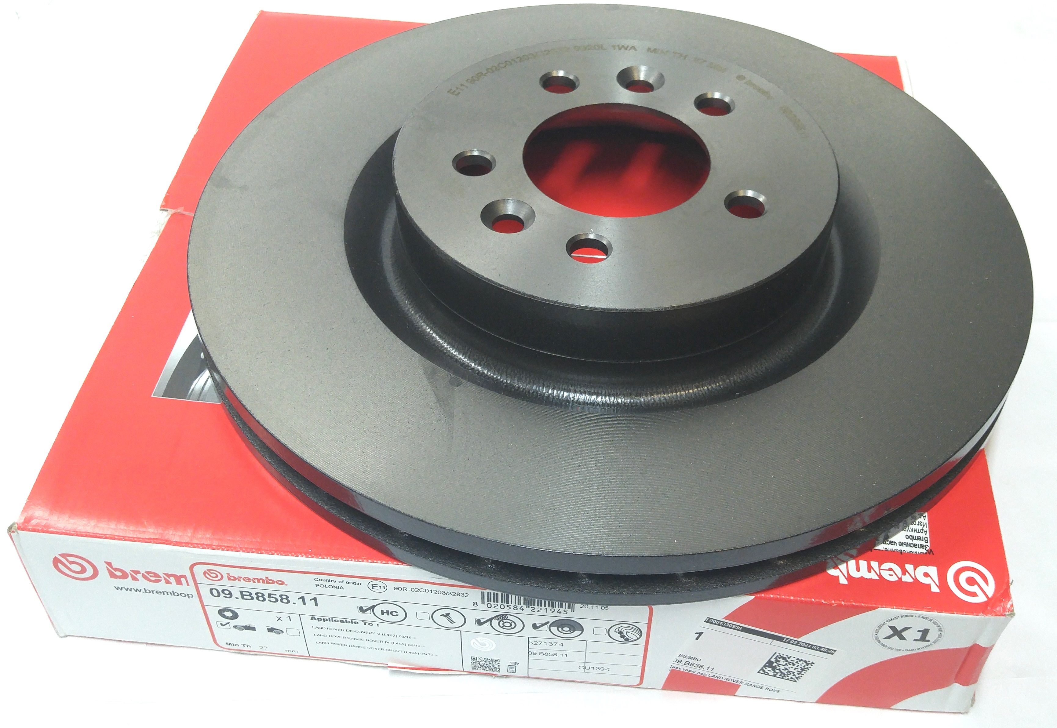 Диск тормозной передний RRN/RRS 5.0 (LR038934||BREMBO)